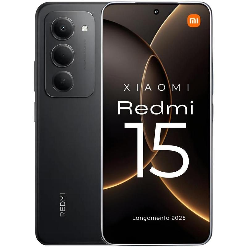 Celular Xiaomi Redmi 15 256GB 8GB Preto 4G Entrada para MicroSD